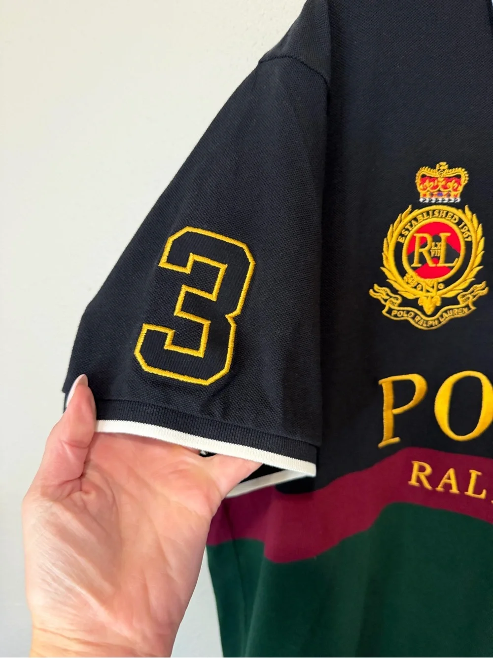 Ralph Lauren POLORL Big Pony Custom Slim Fit Colorblock Polo Shirt